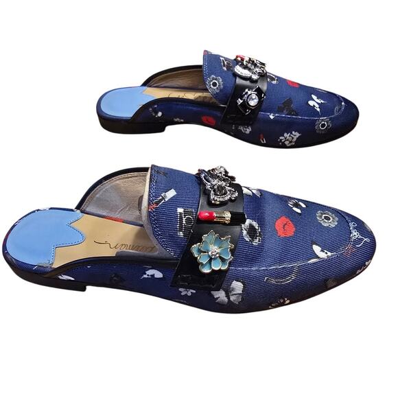 Libby Edelman  sz 8.5 Paige Lipstick Camera Butterfly Flower Mule‎ EUC - Picture 3 of 6